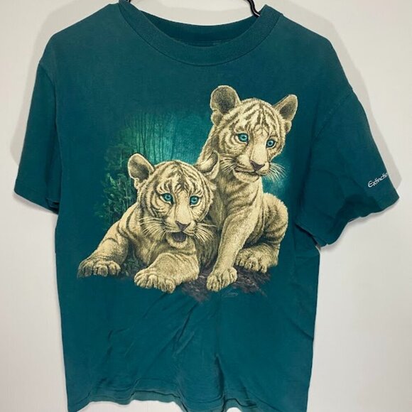 Oneita Tops - Vintage 90's Oneita Tiger Cub Single Stitch Tee